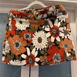 Show Me Your MuMu Orange and White Floral Mini Skirt